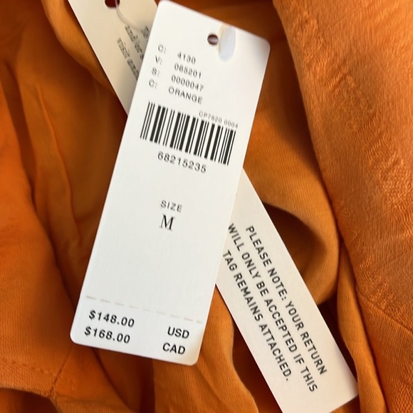 Anthropologie Vibrant Orange Wrap Mini Dress With Cut Out Size Medium. - Picture 9 of 12